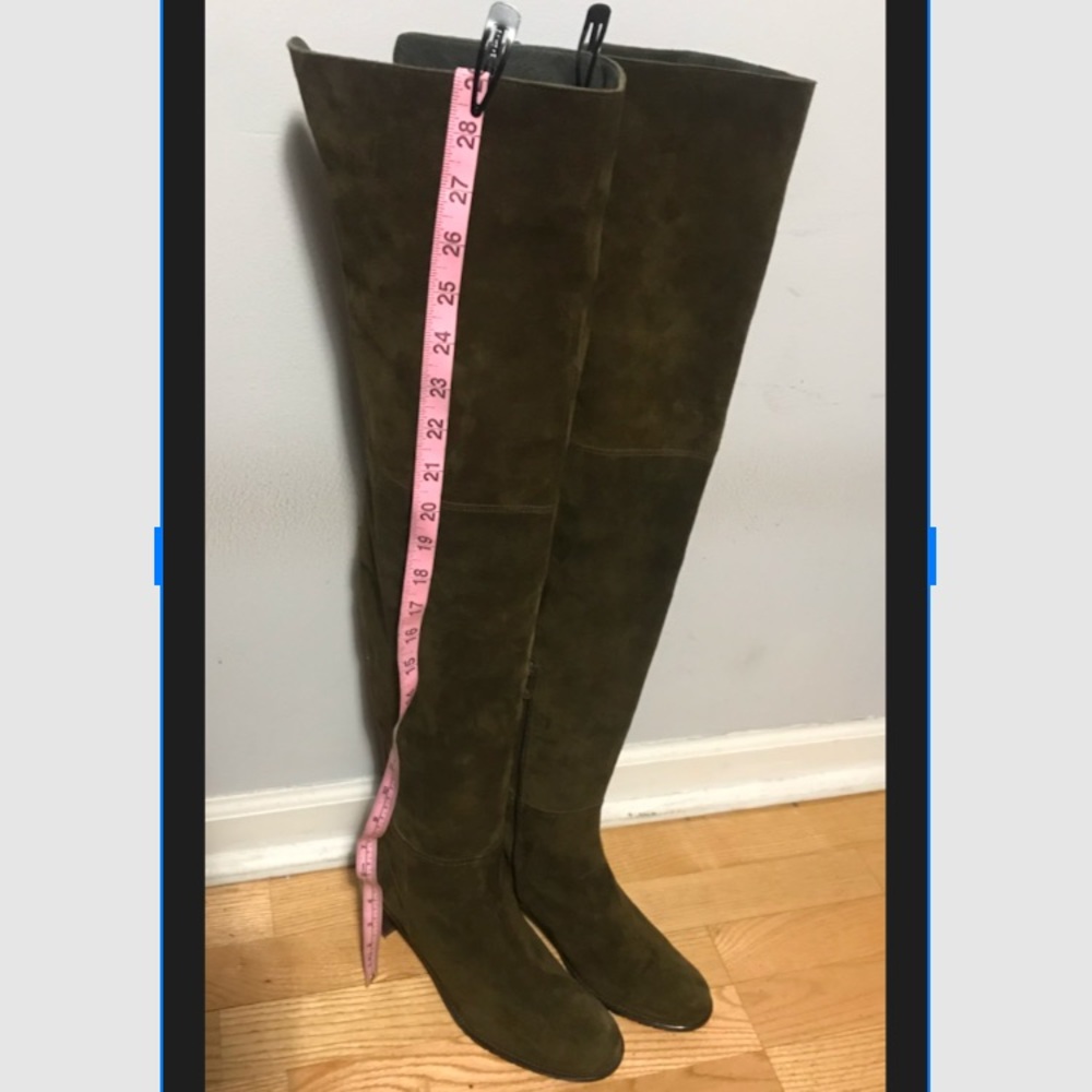 Stuart Weitzman Over The Knee Suede Boots Olive 11